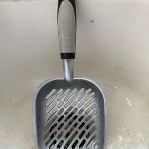 Heavy duty, stainless steel litter scoop